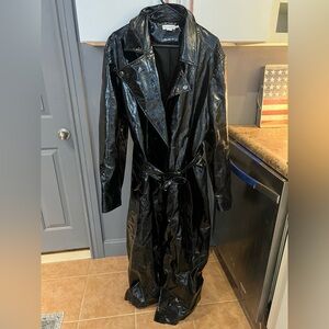 Good American Shiny Black trench coat